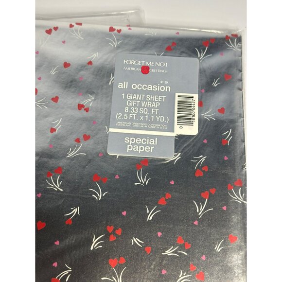 VTG American Greetings Color Burst Valentine Gift Wrap Set 5 Sheets 8.33 sq ft - Picture 3 of 5